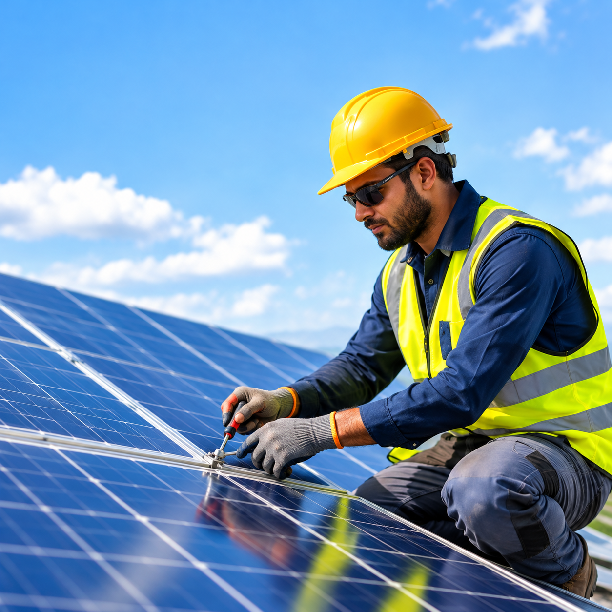 Professional solar panel installation